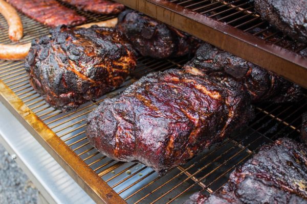 Pork butts getting some color