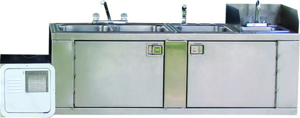 4-Bowl Stainless Steel Clean-Up Sink (Trailer Mounted)