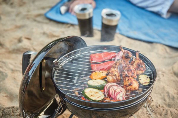 Napoleon 14" Portable Charcoal Kettle Grill Black Lifestyle
