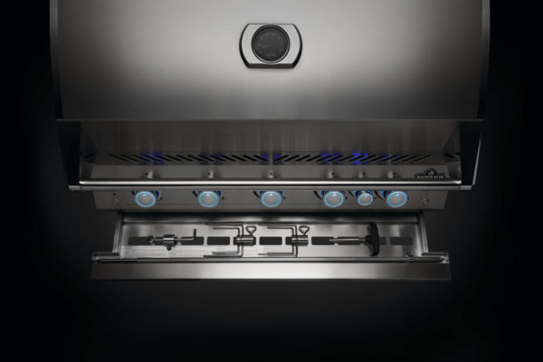 Napoleon Built-in Gas Grill Prestige Series Features - Rotisserie Storage Knobs