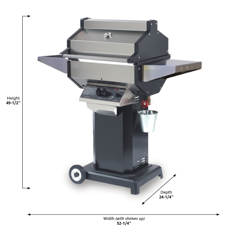 Phoenix Grills SDSSOC Grill Head on Stainless Steel Column Pedestal Cart