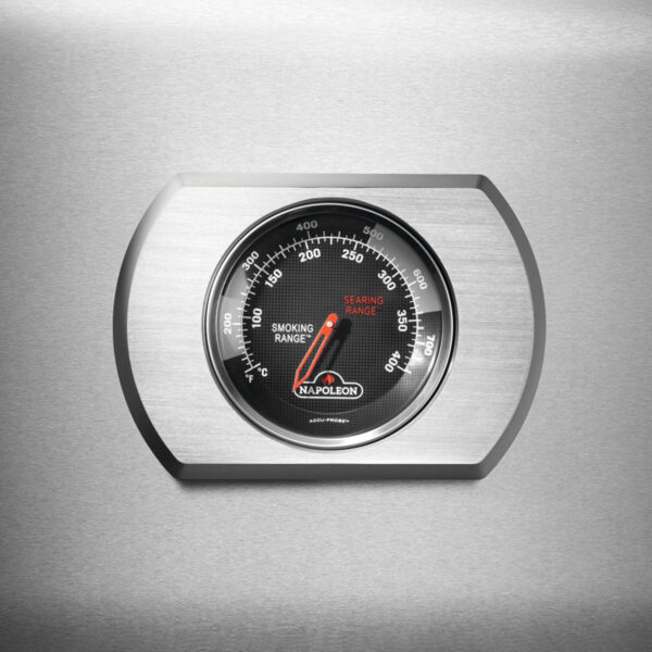 Temperature Gauge on Napoleon Rogue® PRO 525 SIB Propane Gas Grill with Infrared Side Burners - Stainless Steel