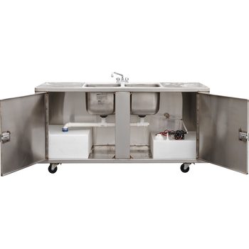 Meadow Creek Mobile Sink 2-Bowl Clean-Up