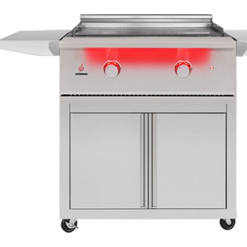 True Flame Stainless Steel Gas Griddle With Freestanding Cart